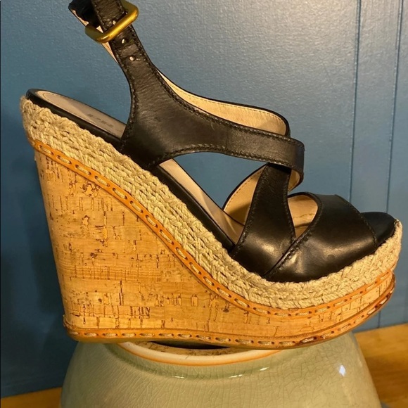 PRADA CORK WEDGE HEELS - Picture 2 of 11
